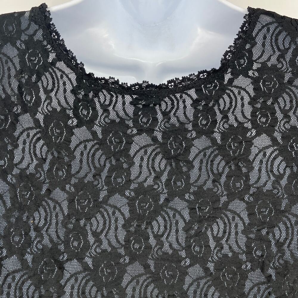 Sheer Black Lace Dark Romantic Womens Top Sz XL WhimsGoth Victorian Coquette - Picture 7 of 8